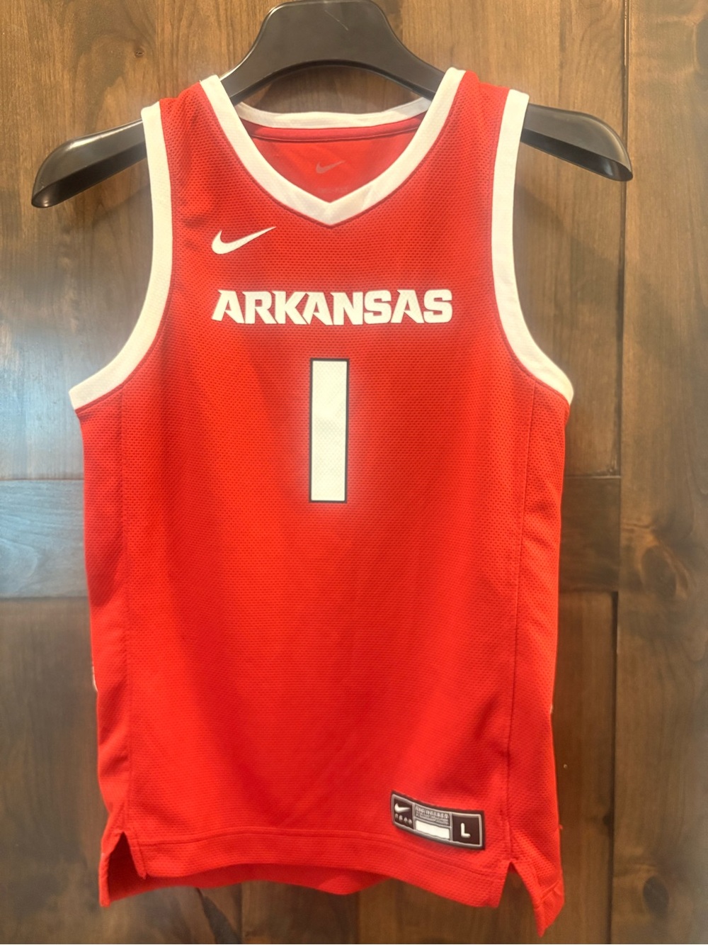 Nike Kids' Arkansas Red Basketball Jersey with White Trim